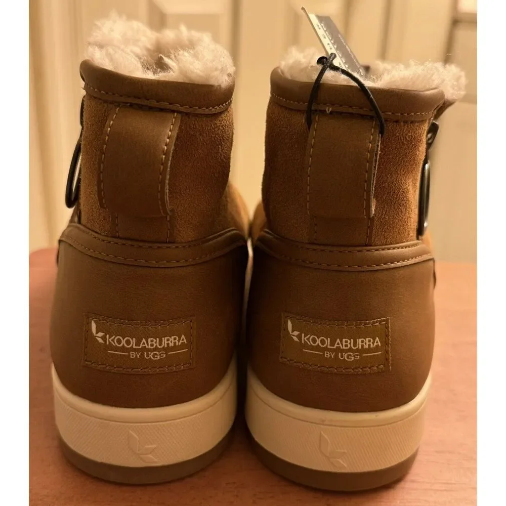 Koolaburra by Ugg Chestnut Brown Leather‎ & Suede Tynlee Zip Low Bootie Size 8